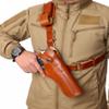 Leather Chest Holster for Desert Eagle, Brown or Black, Genuine Leather, Right or Left Handed, Handmade, ShnLeather (Left Hand, Brown) view 4