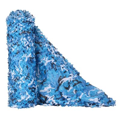 Tophacker Camouflage Netting Camo Bulk Roll Lightweight Car Concealment Garden Pergola Cover for Hunting Shooting Camping Decoration Sunscreen Nets Blue Customize