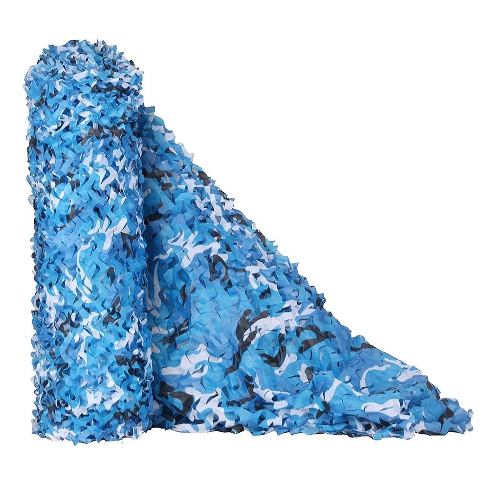 Tophacker Camouflage Netting Camo Bulk Roll Lightweight Car Concealment Garden Pergola Cover for Hunting Shooting Camping Decoration Sunscreen Nets Blue Customize