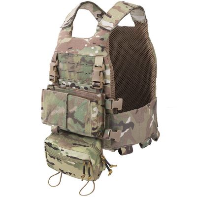 EMERSONGEARS Tactical Molle Chest Rig Vest 500D, Laser Cut Vest Tactical Quick Release Modular Magazine Pouch FCSK CQC MK3 Chest Rig Backpack for Airsoft Hunting