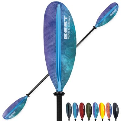 Best Marine and Outdoors Kayak Paddle, Carbon Fiber Shaft & Fiberglass Reinforced Polypropylene Blades, 220cm, 234cm, 250cm, Lightweight Kayak Paddles for Adults (Blue Cloud, 234 CM)