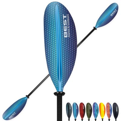 Best Marine and Outdoors Kayak Paddle, Carbon Fiber Shaft & Fiberglass Reinforced Polypropylene Blades, 220cm, 234cm, 250cm, Lightweight Kayak Paddles for Adults (Blue Prism, 234 CM)