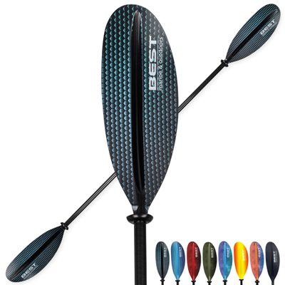 Best Marine and Outdoors Kayak Paddle, Carbon Fiber Shaft & Fiberglass Reinforced Polypropylene Blades, 220cm, 234cm, 250cm, Lightweight Kayak Paddles for Adults (Black Prism, 250 CM)