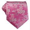 Geotae Zerun New Classic Florals JACQUARD WOVEN Silk Men's Tie Necktie (Pink) view 1
