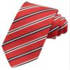 Geotae Zerun New Classic Men's Striped Silk Tie Necktie (Red/Black/White) view 1