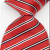 Geotae Zerun New Classic Men's Striped Silk Tie Necktie (Red/Black/White) view 2