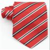 Geotae Zerun New Classic Men's Striped Silk Tie Necktie (Red/Black/White) view 4