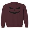 0358. Halloween Pumpkin face Graphic Costume Men's Crewneck Sweatshirt (Maroon Medium) view 1