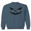 0358. Halloween Pumpkin face Graphic Costume Men's Crewneck Sweatshirt (Indigo Blue Medium) view 1