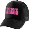 ALLNTRENDS Adjustable Trucker Hat Peace Embroidered Mesh Baseball Cap Pink Cute Graphic Fashion Hats for Summer (Black) view 1