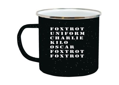 Rogue River Tactical Foxtrot OFF Camp Mug Enamel Camping Coffee Cup Gift For Military Veteran or Active Duty