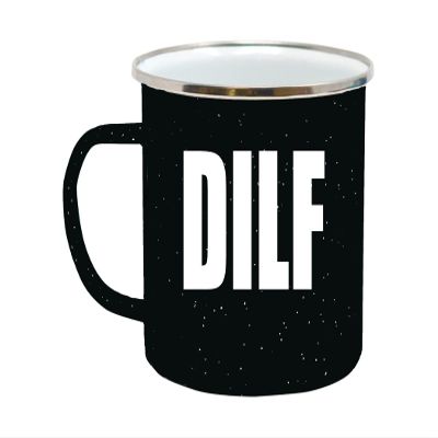 Rogue River Tactical Funny DILF Dad Camp Mug Enamel Camping Coffee Cup Gift For Father's Day Husband Large 16oz
