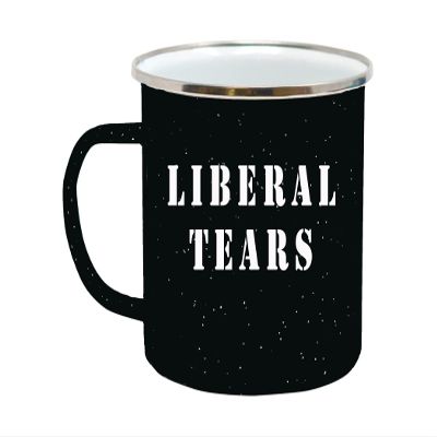 Rogue River Tactical Large Funny Liberal Tears Camp Mug Enamel Camping Coffee Cup Gift Conservative Republican