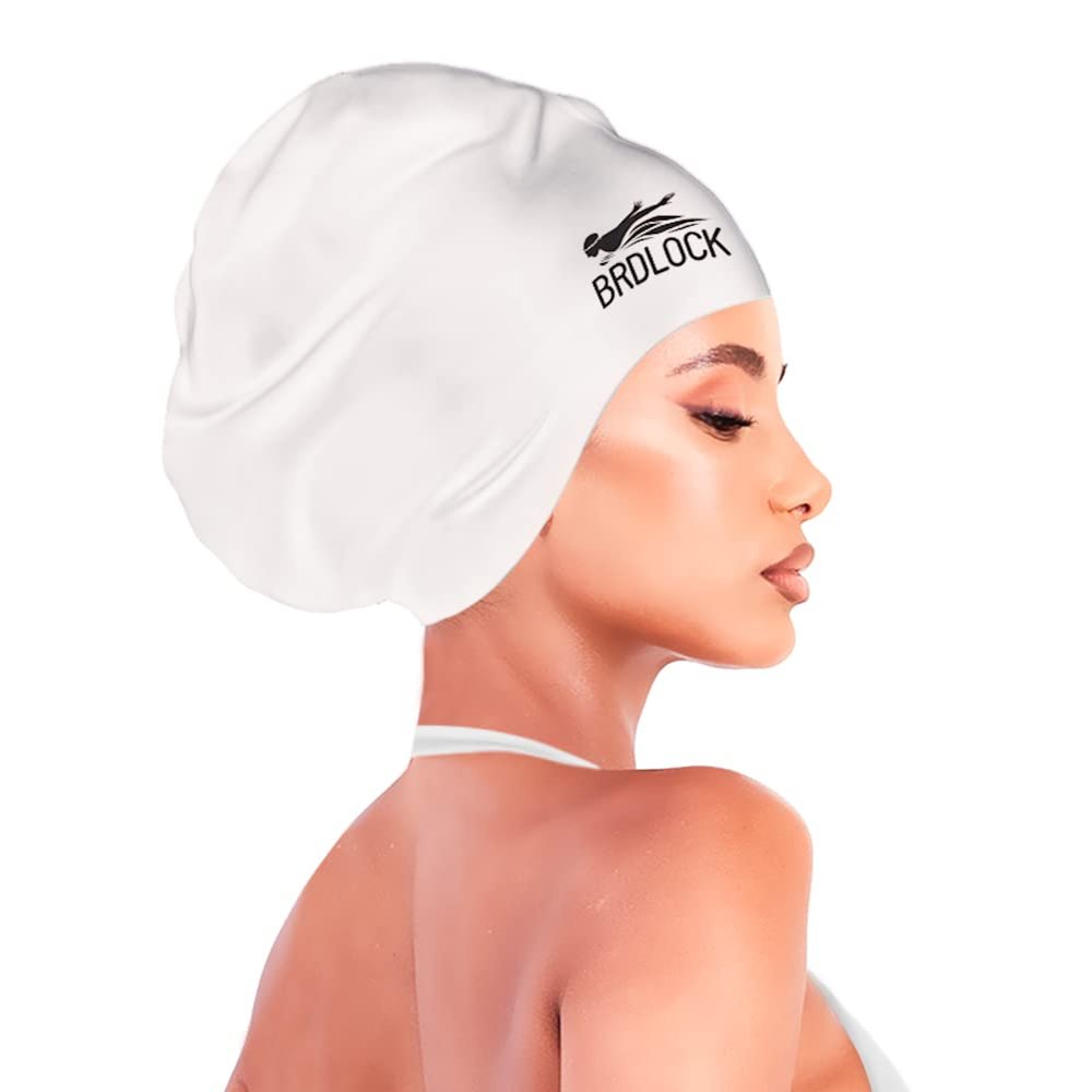 BRDLOCK Large Swim Cap for Women Swimming Cap for Braids Dreadlocks Long Hair Locs 100% Silicone Waterproof Swimming Cap Keep Your Hair Dry