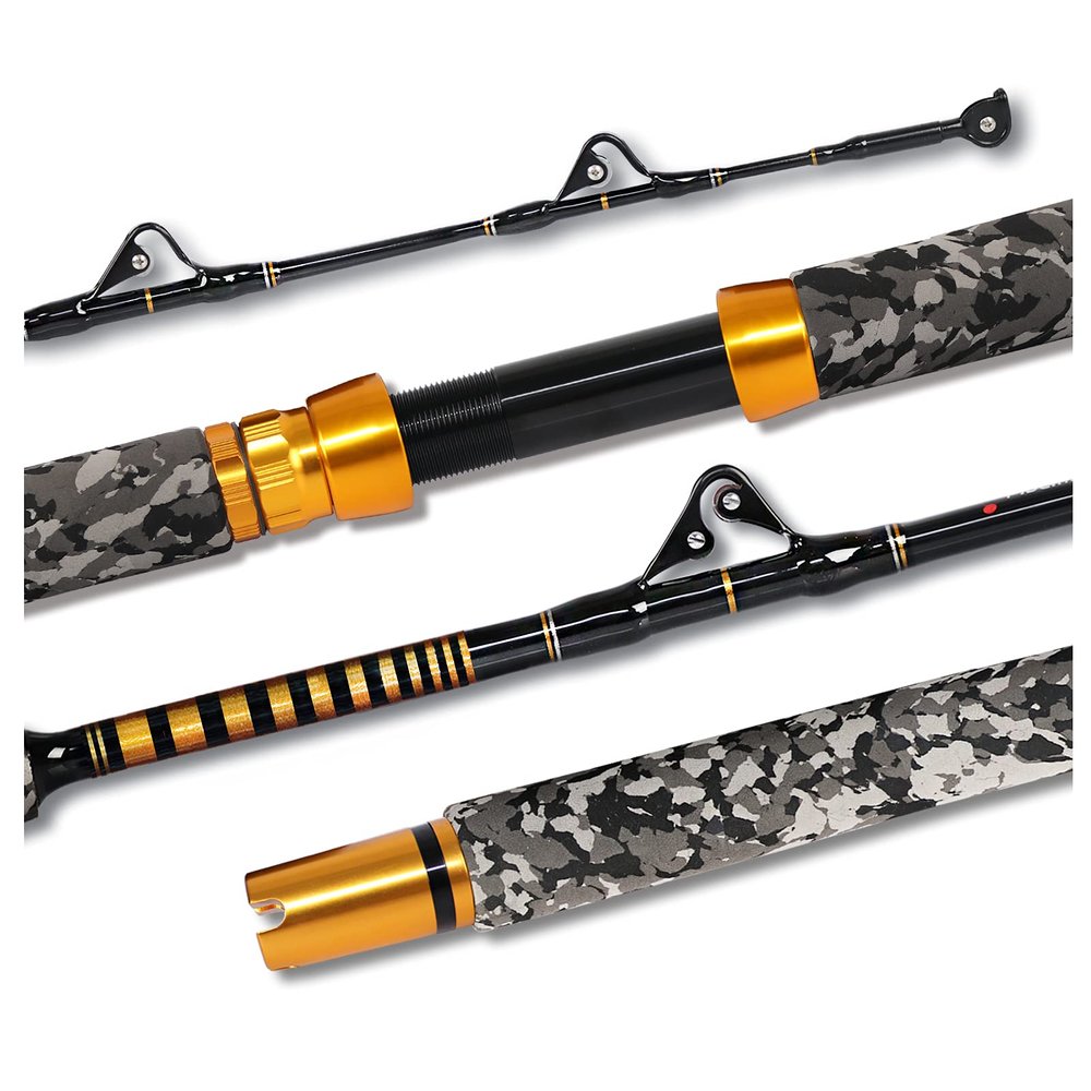 Fiblink 1-Piece Saltwater Offshore Trolling Rod 6-Feet Big Game Rod Conventional Boat Fishing Pole (80-120 lbs)