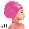 BRDLOCK Large Swim Cap for Women Swimming Cap for Braids Dreadlocks Long Hair Locs 100% Silicone Waterproof Swimming Cap Keep Your Hair Dry view 1