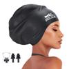 BRDLOCK Extra Large Swim Cap for Women Swimming Cap for Braids Dreadlocks Long Hair Locs 100% Silicone Waterproof Swimming Cap Keep Your Hair Dry view 1