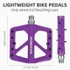 Rock BROS Mountain Bike Pedals MTB Pedals Lightweight Nylon Composite Bicycle Flat Pedals 9/16" DU Bearing Bike Platform Pedals for BMX MTB Mountain Road Bike (Purple) view 4