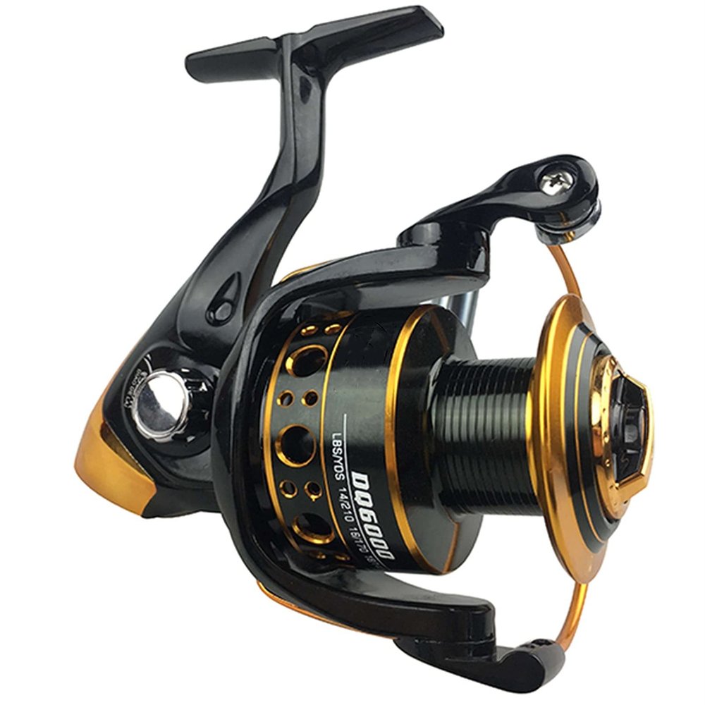 HNGM Fishing reel 1000-6000 Series 12 + 1 BB 5.2: 1 Large Fishing Reel, Metal Spool, Rotating Spool Carp (Bearing Quantity : 13, Color : Style)