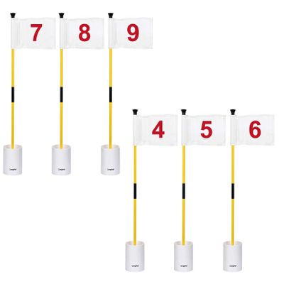 KINGTOP Golf Flagstick Mini, Putting Green Flag for Yard, 3 Feet Flagpole 2-Section Design, Golf Pin Flags Hole Cup Set, 6" Putting Cup, Numbered# 4-9