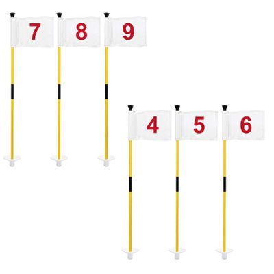 KINGTOP Golf Flagstick Mini, Putting Green Flag for Yard, 3 Feet Flagpole 2-Section Design, Golf Pin Flags Set, Numbered# 4-9