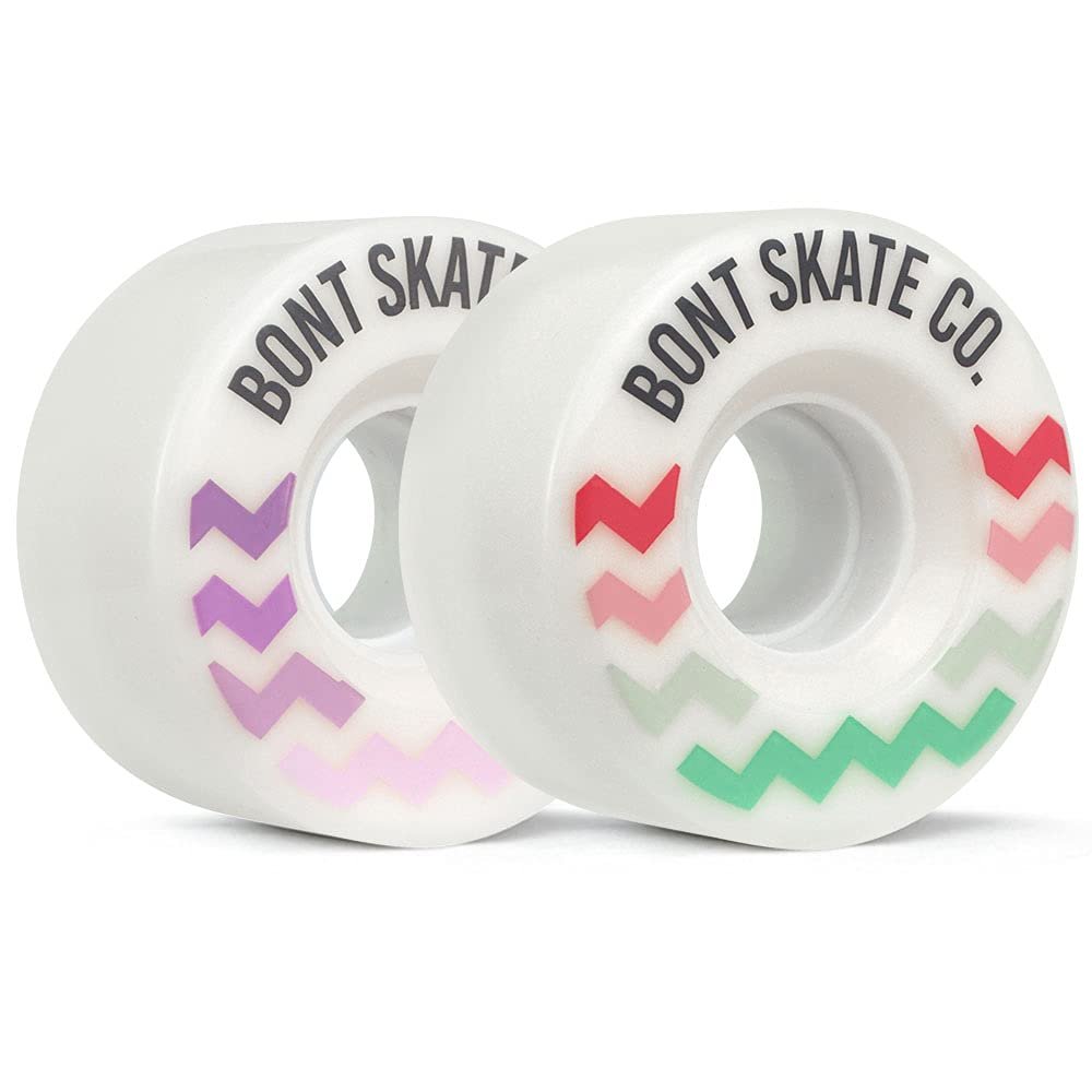 Bont Skates - Glide Outdoor Roller Skate Wheels - 78A - 57x32mm - Replacement Roller Skate Wheels - Set of 4 or 8 (Set of 8, White/Purple)