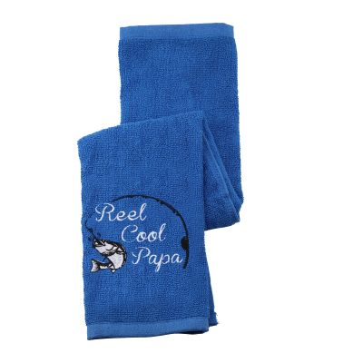 PWHAOO Fishing Towel Fisherman Gift Reel Cool Dad Papa Embroidered Towel with Clip (Reel Cool Papa)