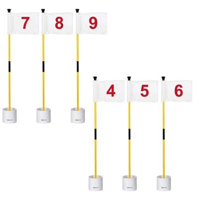 KINGTOP Golf Flagstick Mini, Putting Green Flag for Yard, 3 Feet Flagpole 2-Section Design, Golf Pin Flags Hole Cup Set, 4" Putting Cup, Numbered# 4-9
