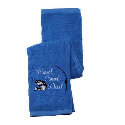 PWHAOO Fishing Towel Fisherman Gift Reel Cool Dad Papa Embroidered Towel with Clip (Reel Cool Dad)