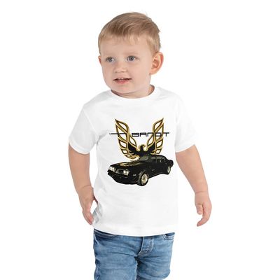1977 Firebird Trans Am Muscle Car Toddler Short Sleeve Tee White