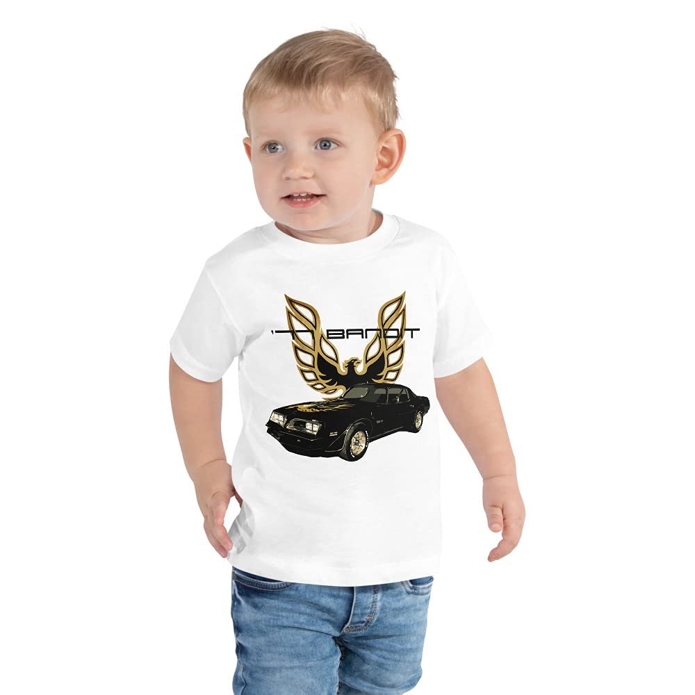 1977 Firebird Trans Am Muscle Car Toddler Short Sleeve Tee White