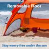 Arkali Beach Tent Pop Up Beach Sun Shade Tent with UPF 50+ UV Protection, Removable Floor Zippered Privacy & Ventilation Sun Shelter Family 3 to 4 Person, Orange view 2