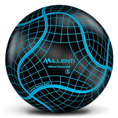 Millenti Soccer Balls Size 5 - ProGrid Official Match Soccer Ball with High-Visibility, Easy-to-Track Designs, Black Blue Soccer Ball, SB0905BL