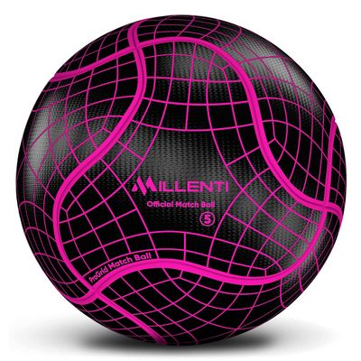 Millenti Soccer Balls Size 5 - Reverse Bend It Soccer Ball, Training Ball, Curving Ball with High-Visibility, Easy to Track Designs, Black/Pink, SB0905P