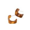 5 Pairs Colorful Lightweight Acetate Hoop Earings Minimalist Bohemian Geometric Statement Acrylic Resin Stud Earring Set for Women Summer Holiday Jewelry-E brown view 1