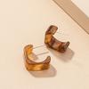 5 Pairs Colorful Lightweight Acetate Hoop Earings Minimalist Bohemian Geometric Statement Acrylic Resin Stud Earring Set for Women Summer Holiday Jewelry-E brown view 2