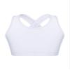YONGHS Kids Girls Athletic Bra Shoulder Straps Cross at Rear Sport Bra Top Keyhole Back Shockproof Running Gym White 16 Years view 1