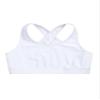 YONGHS Kids Girls Athletic Bra Shoulder Straps Cross at Rear Sport Bra Top Keyhole Back Shockproof Running Gym White 4 Years view 3