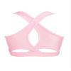 YONGHS Kids Girls Athletic Bra Shoulder Straps Cross at Rear Sport Bra Top Keyhole Back Shockproof Running Gym Pink 16 Years view 2