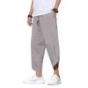 Mens Harem Pants Patchwork Baggy Capri Pants Elastic Waist Japanese Shorts view 3