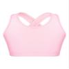 YONGHS Kids Girls Athletic Bra Shoulder Straps Cross at Rear Sport Bra Top Keyhole Back Shockproof Running Gym Pink 4 Years view 1