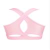 YONGHS Kids Girls Athletic Bra Shoulder Straps Cross at Rear Sport Bra Top Keyhole Back Shockproof Running Gym Pink 4 Years view 2