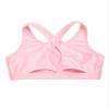 YONGHS Kids Girls Athletic Bra Shoulder Straps Cross at Rear Sport Bra Top Keyhole Back Shockproof Running Gym Pink 4 Years view 4