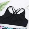 Moily Girls Gymnastics/Dance/Sports Two Piece Outfit Criss Cross Back Crop Top with Booty Shorts Swimwear Black&Green 8-10 view 2