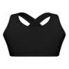 YONGHS Kids Girls Athletic Bra Shoulder Straps Cross at Rear Sport Bra Top Keyhole Back Shockproof Running Gym Black 10 Years view 3