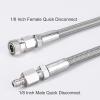 HK Paintball Airsoft Fill Whip Hose Extension 4500 Psi PCP, 36 inch Stainless Steel Air Fill Station & Charging System with Universal Quick-Disconnect Plug Adapter view 2