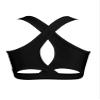 YONGHS Kids Girls Athletic Bra Shoulder Straps Cross at Rear Sport Bra Top Keyhole Back Shockproof Running Gym Black 8 Years view 4