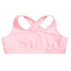 YONGHS Kids Girls Athletic Bra Shoulder Straps Cross at Rear Sport Bra Top Keyhole Back Shockproof Running Gym Pink 6 Years view 3