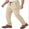 VEOBIKE Men's Golf Pants Elastic Waistband Drawcord UPF50+ Stretchy Athletic Workout Joggers Pants with Phone Pockets Light Khaki view 1