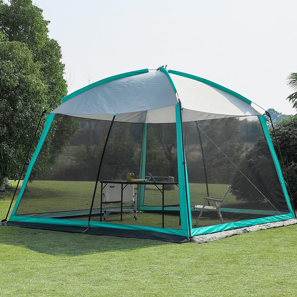 GREGIN Screen House Room 11 x 11 ft Mesh Net Tent Portable Canopy Gazebo